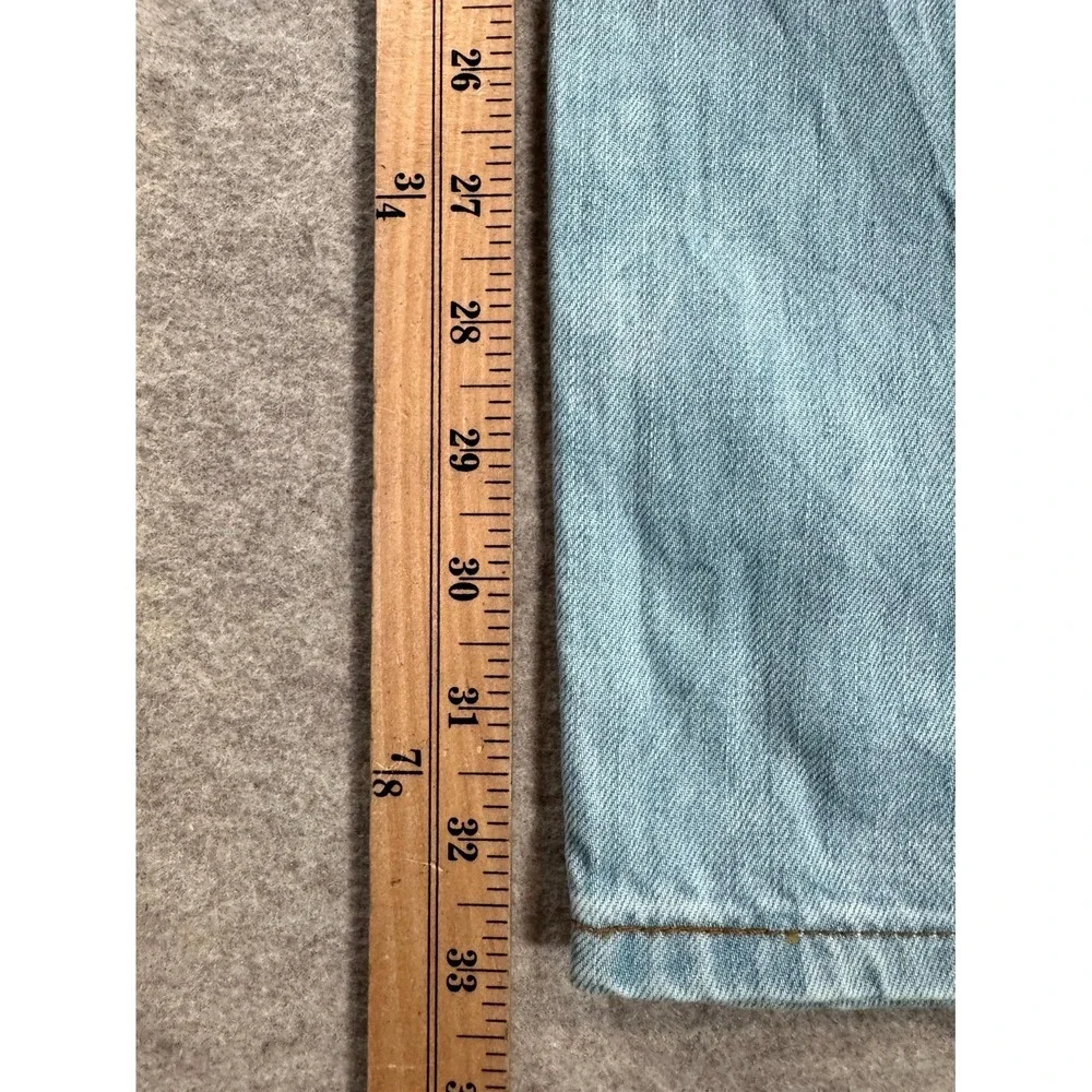 Levi's 501 Jeans Mens 36x34 Light Blue Denim Distressed Straight Leg Button Fly